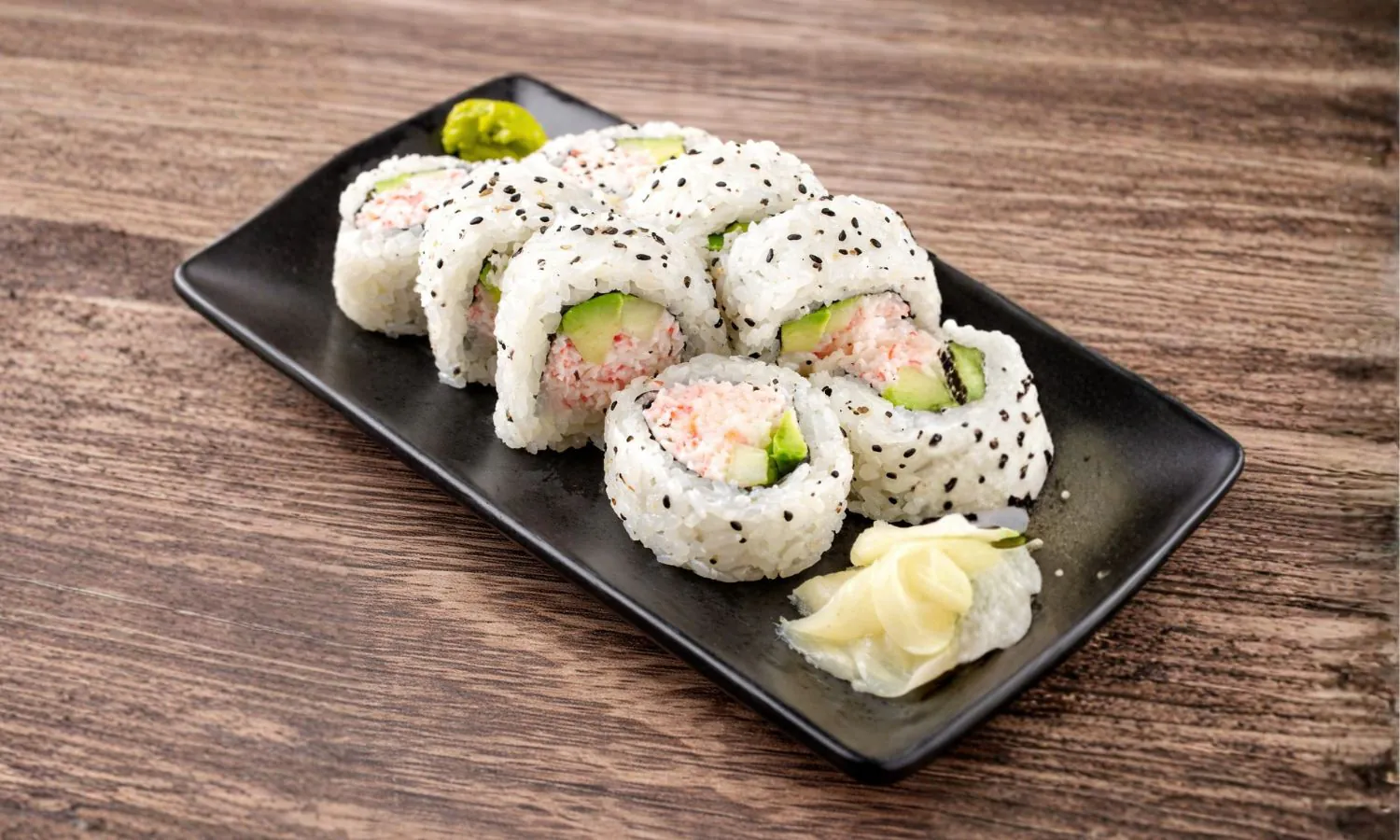 California roll with crab, avocado and sesame seeds at Muy Bien Teriyaki, a Japanese Restaurant in El Monte
